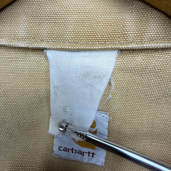 Carhartt‎ Trucker Jacket Unlined Mens Small JU106 BRN Brown White Faded - Picture 4 of 16